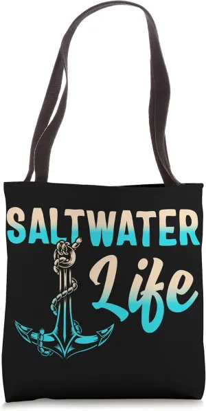 Saltwater Life Sea Anchor Freshwater Fisherman Ocean Life Tote Bag