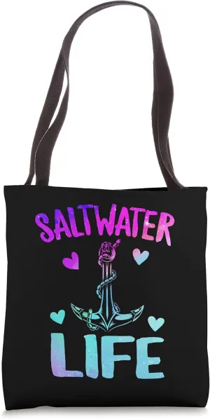Saltwater Life Sea Anchor Freshwater Fisherman Ocean Life Tote Bag