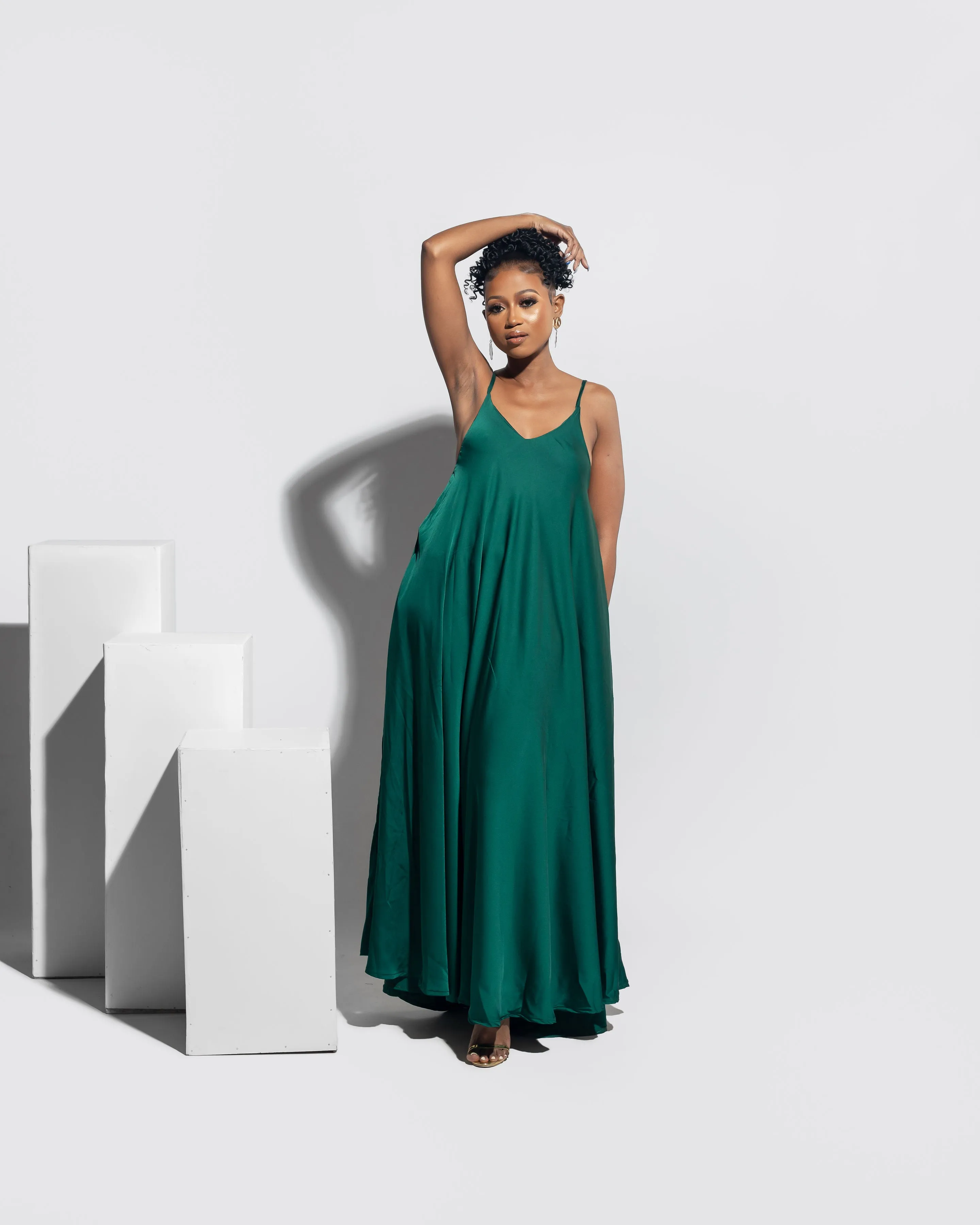 Satin Slip Emerald Green