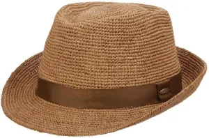 Scala Men's Crochet Raffia Fedora with Ribbon