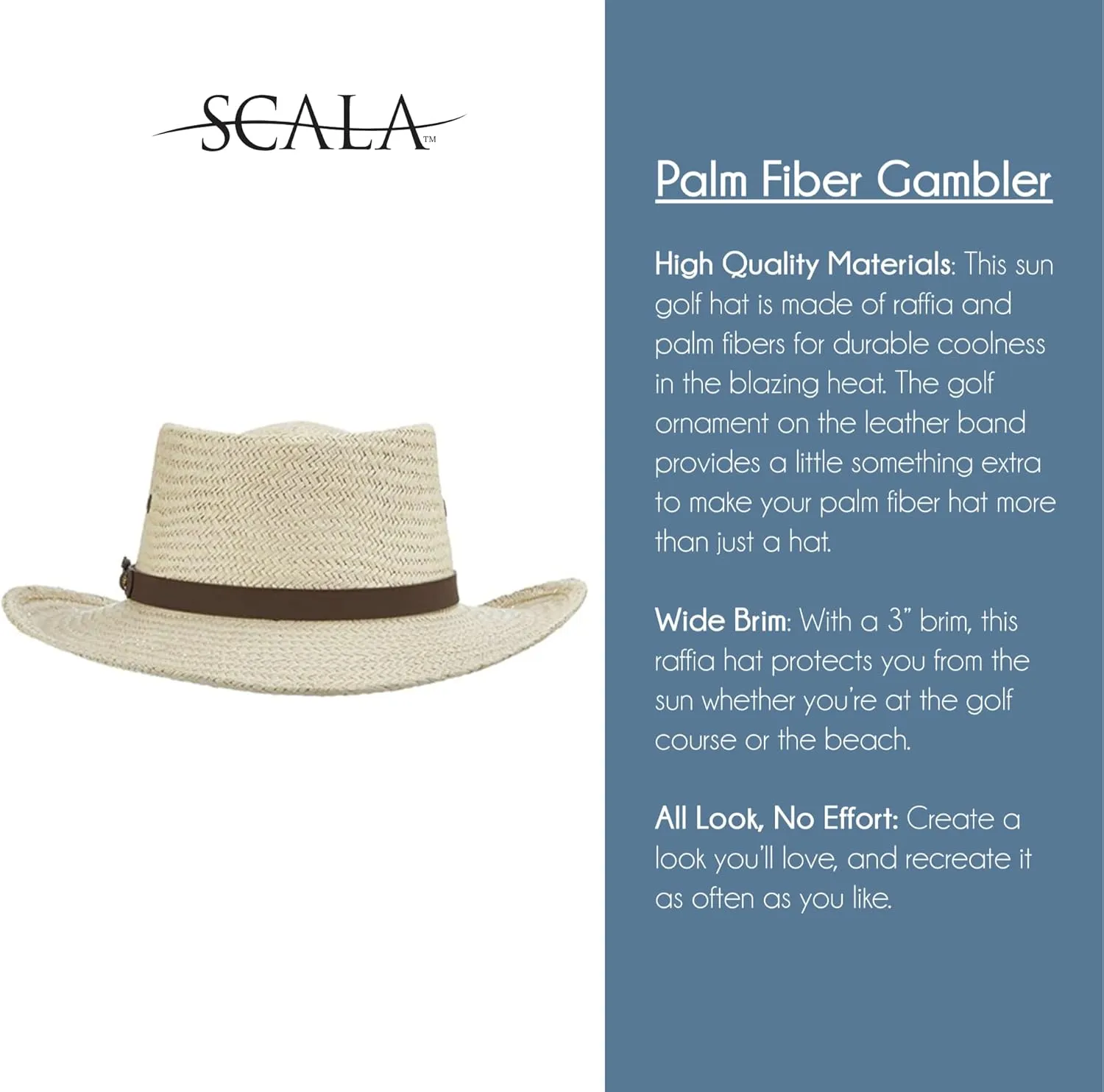 Scala Men's Palm Fiber Gambler