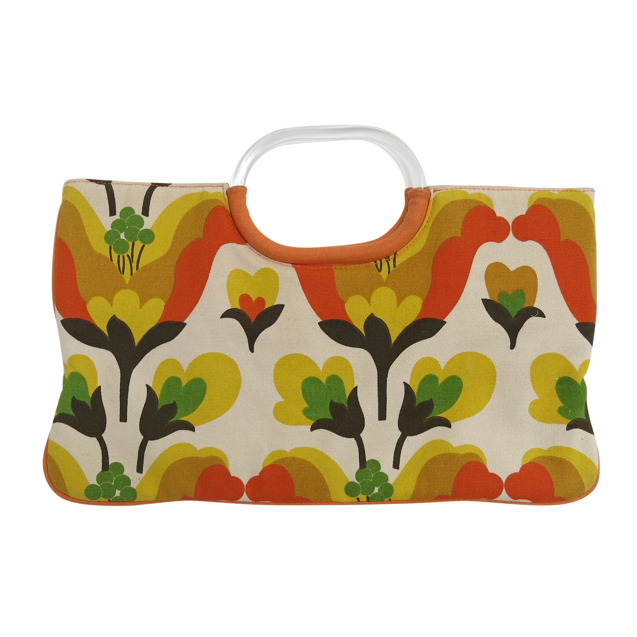 Scandi-Style Mid-Century Modern Canvas Bag with Perspex Handle