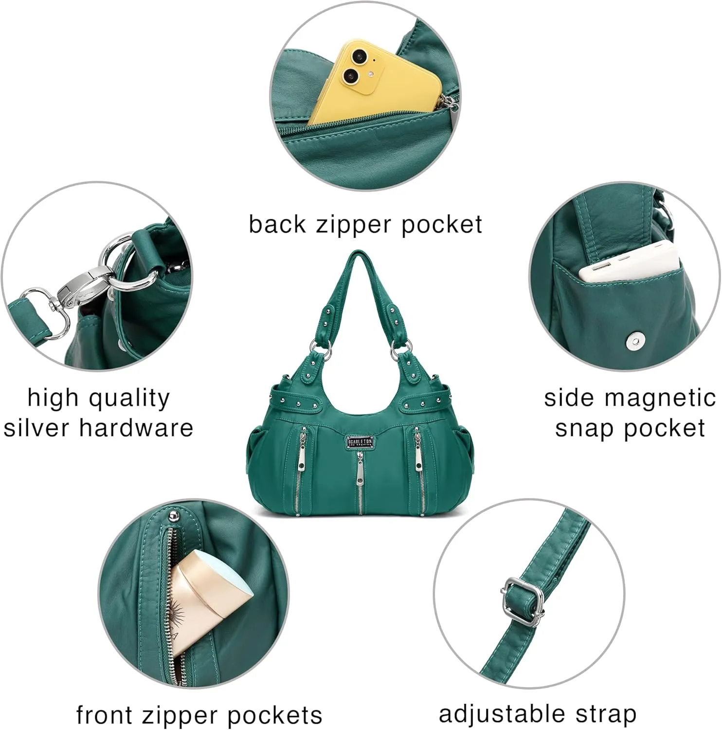 Scarleton Purses for Women Large Hobo Bags Washed Vegan Leather Shoulder Bag Satchel Tote Top Handle Handbags, H1292