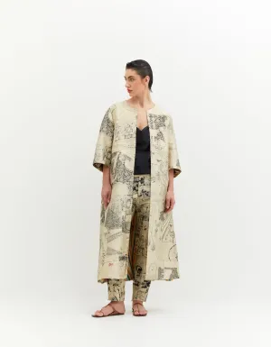 SD Leap Sherlock Coat Silk Brocade B/W