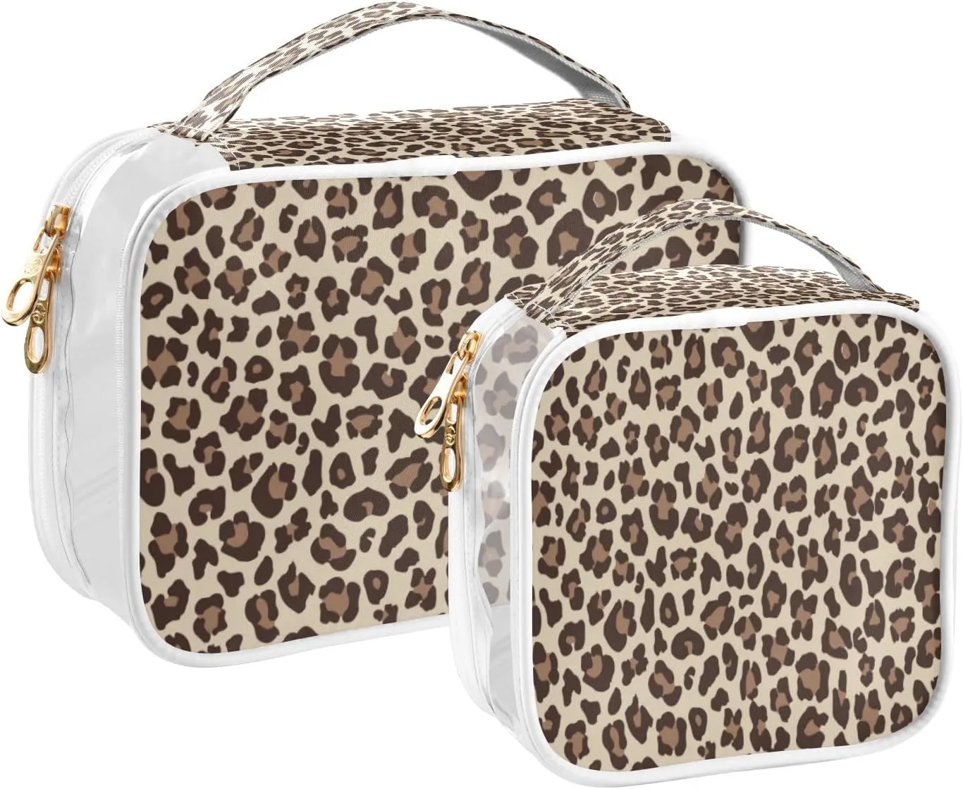senya Clear Toiletry Bag,Travel Makeup Cosmetic Bag Carry on Airport Airline Compliant Bag Leopard Print Cheetah for Women Men