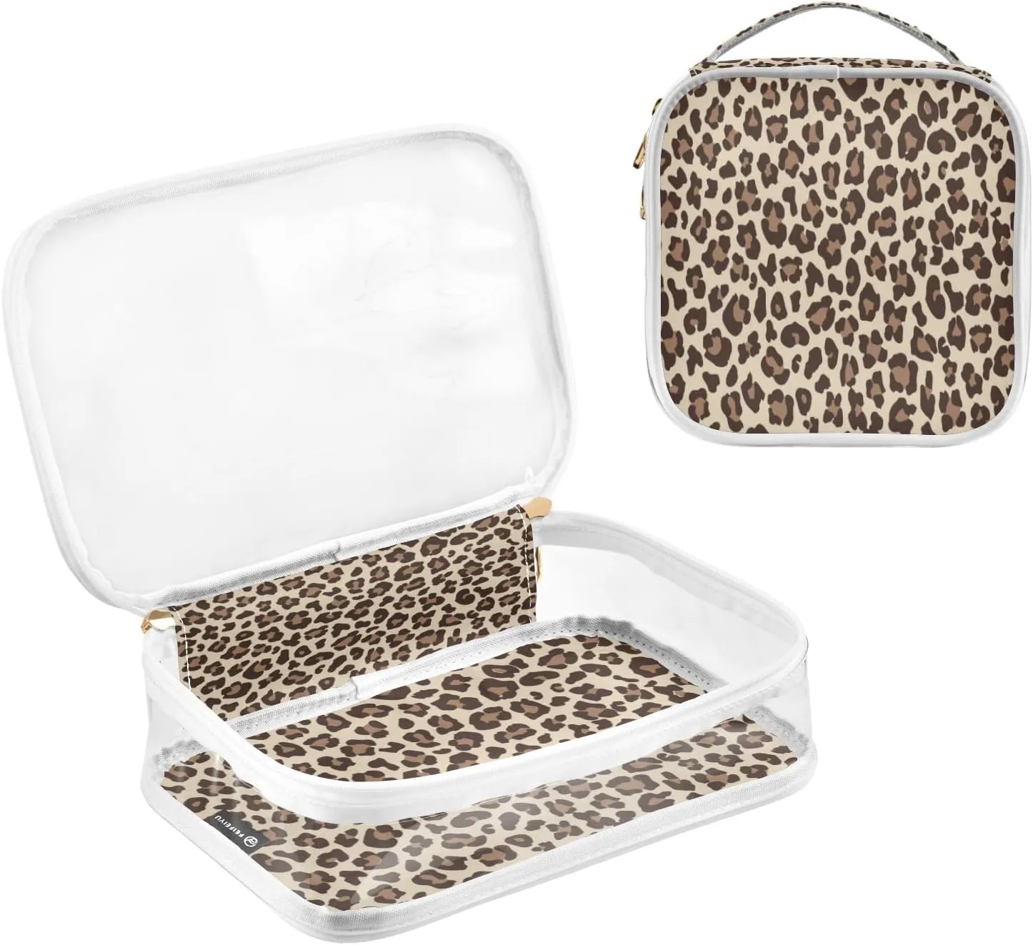 senya Clear Toiletry Bag,Travel Makeup Cosmetic Bag Carry on Airport Airline Compliant Bag Leopard Print Cheetah for Women Men