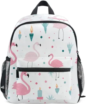 senya Cute Toddler Backpack Mini Travel Bag Candle Flamingos for Baby Girl Boy Age 3-7