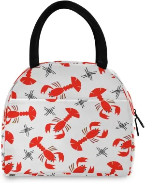 senya Lunch Bag Tote Bag Picnic Travel Cooler Lunch Holder Red Crayfish Lunch Handbags Box