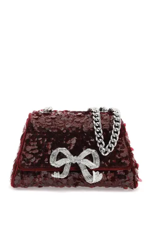 Sequined Bow Mini Shoulder Bag