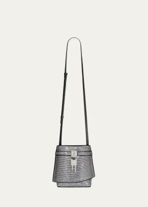 Shark Lock Bucket Bag in Embellished Leather