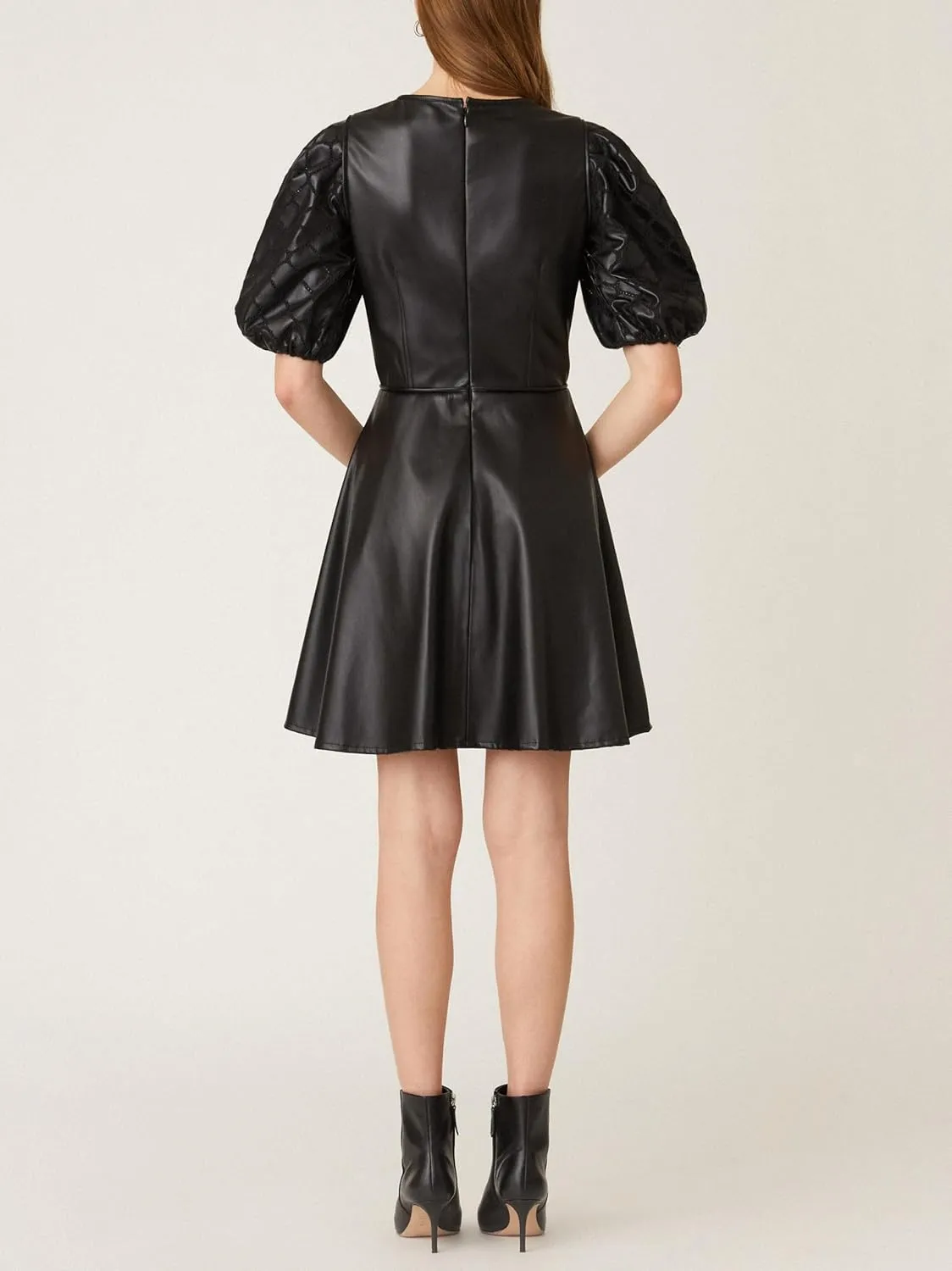 Shoshanna Women's Oakley Embrodiered Faux Leather Mini Dress