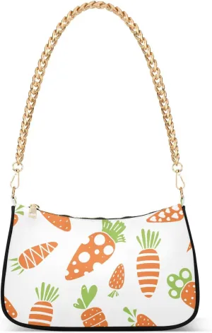 Shoulder Bag for Women Carrot Pattern for Easter Hobo Purses Handbags for Women with Chain Strap