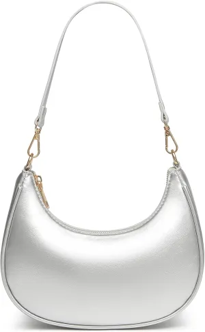 Shoulder Bags for Women, Cute Hobo Tote Handbag Mini Clutch Purse with Zipper Closure