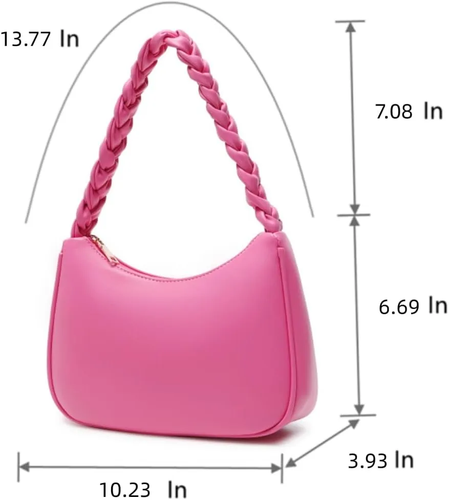 Shoulder Bags for Women, Cute Hobo Tote Handbag Mini Clutch Purse with Zipper Closure