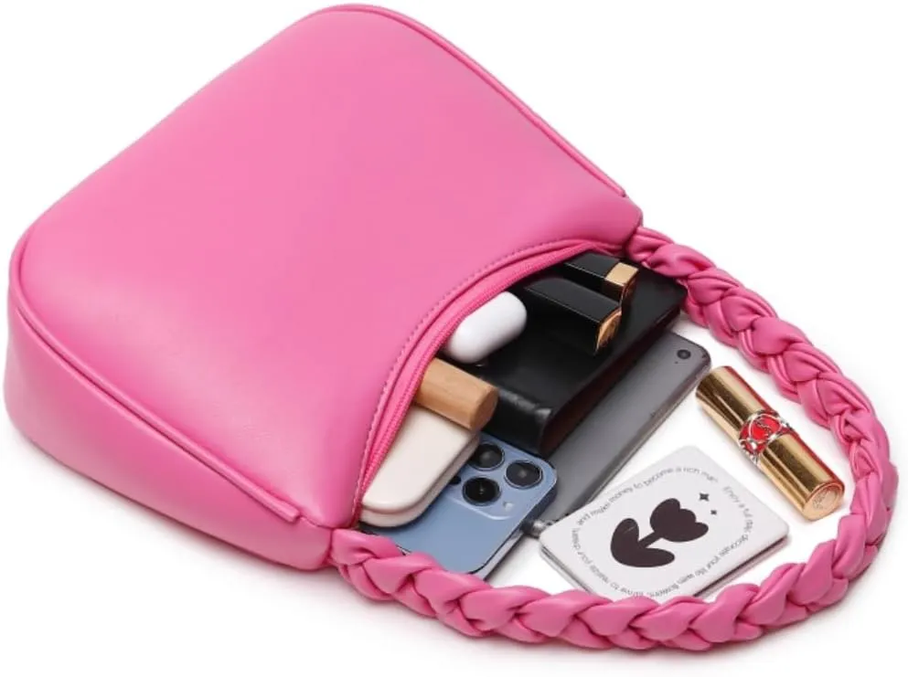Shoulder Bags for Women, Cute Hobo Tote Handbag Mini Clutch Purse with Zipper Closure