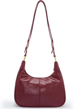 Shoulder Bags for Women Small Hobo Bags Crescent Shaped Cute Retro Tote Handbag Mini Clutch Purse with Zipper Closure