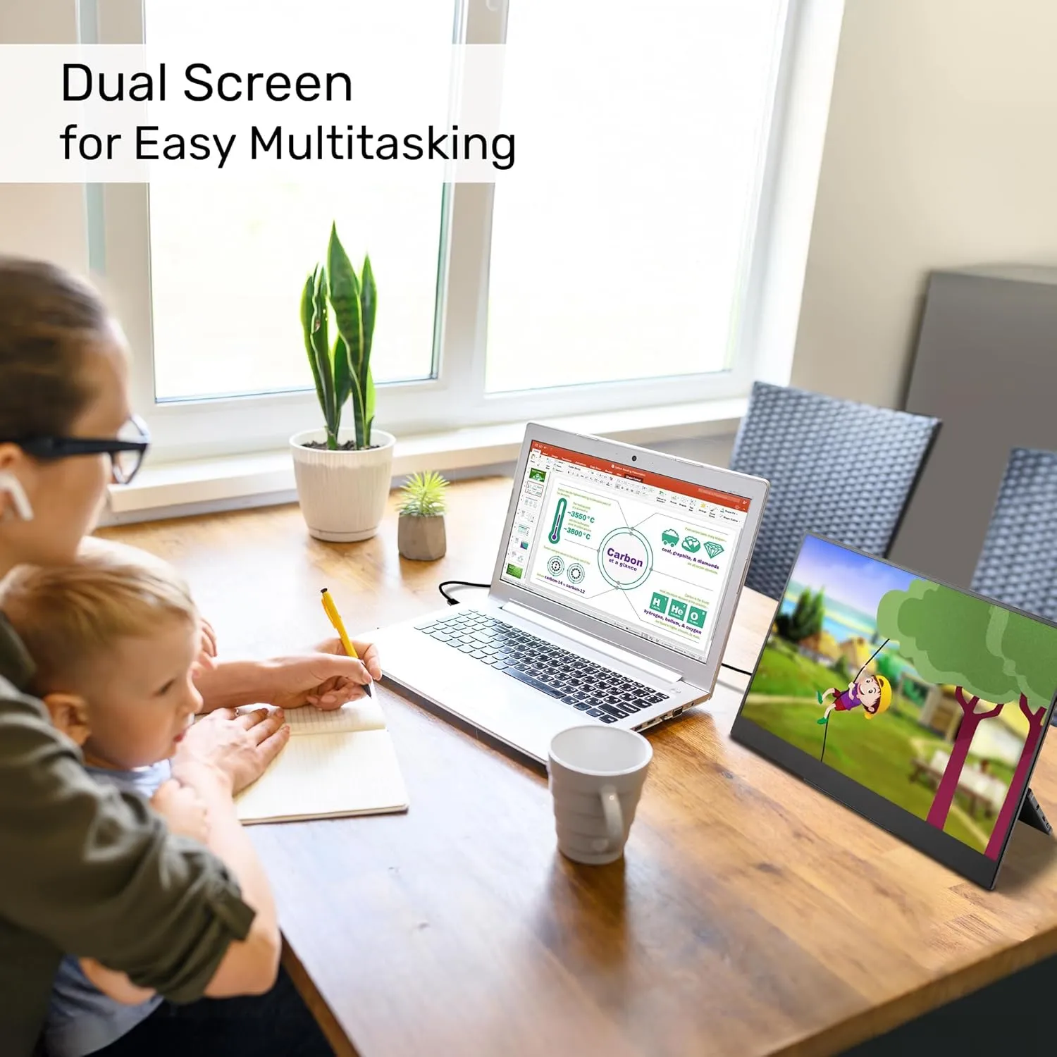 SideTrak Solo Pro 15.8" Portable Monitor for Laptop | FHD 1080P LED IPS Dual Display w/Anti-Glare Screen, USB & Mini HDMI, Laptop Monitor Extender for Mac, PC, Chrome, HDR & Speakers