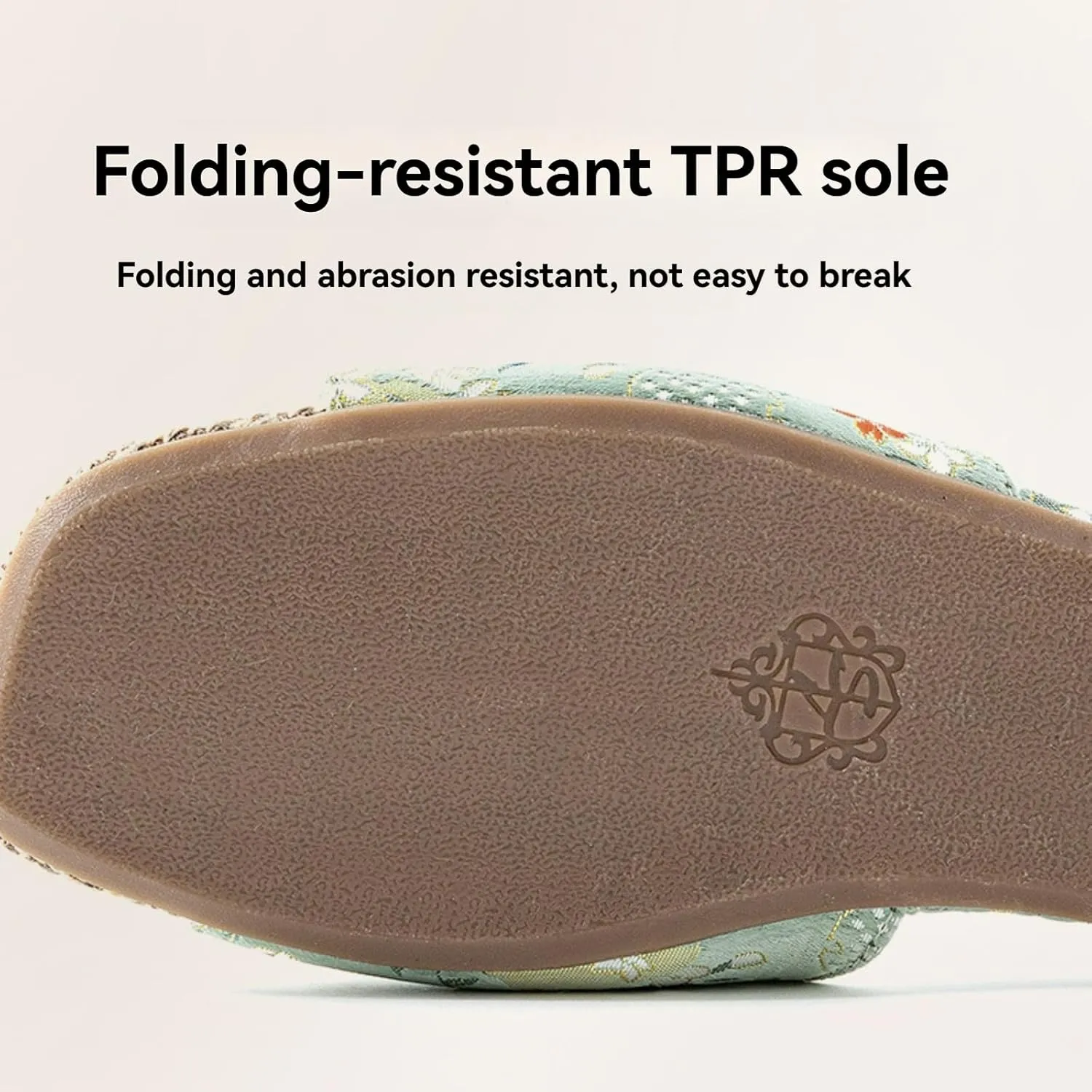 Silk Embroidered Slippers for Women Retro Brocade Upper Fuzzy Linen insole Soft TPR Anti-Slip Soles Indoor Slippers