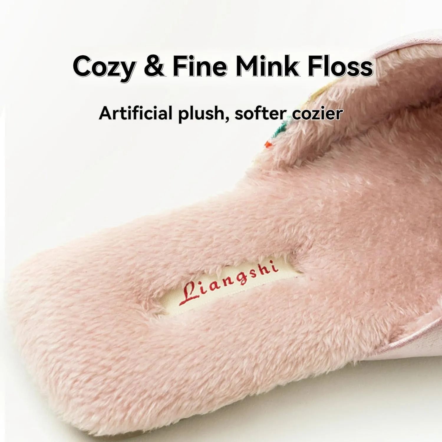 Silk Embroidered Slippers Women Retro Brocade Upper Mesh and Fuzzy Lining Anti-Slip Soles Indoor Slippers