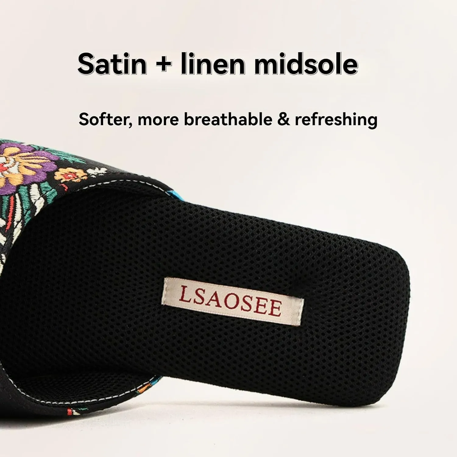Silk Embroidered Slippers Women Retro Brocade Upper Mesh and Fuzzy Lining Anti-Slip Soles Indoor Slippers