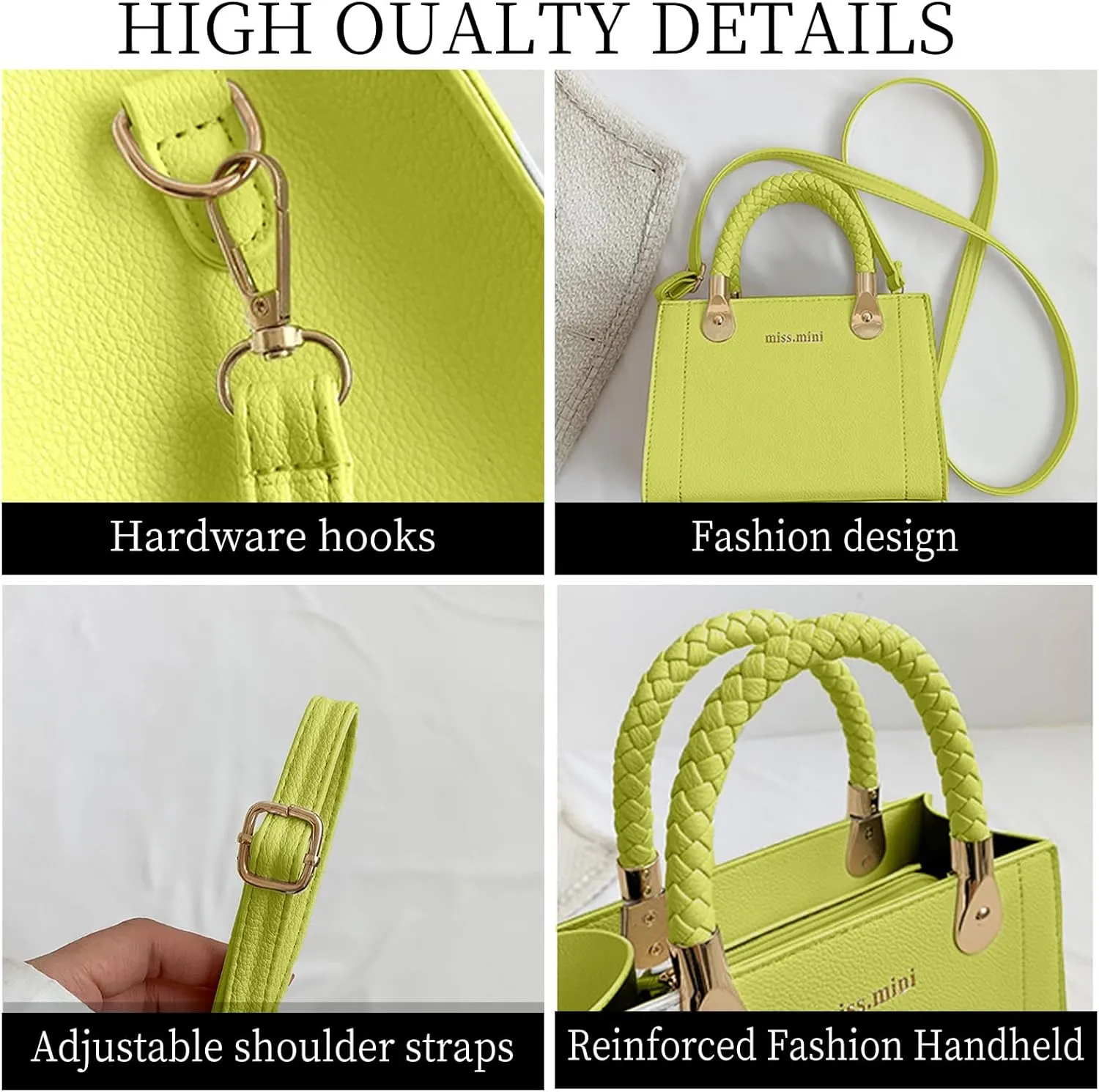 Simplicity Tote Bag for Women,Small Crossbody Bags for Women with Woven Handle Suitable For Party, Work, Leisure