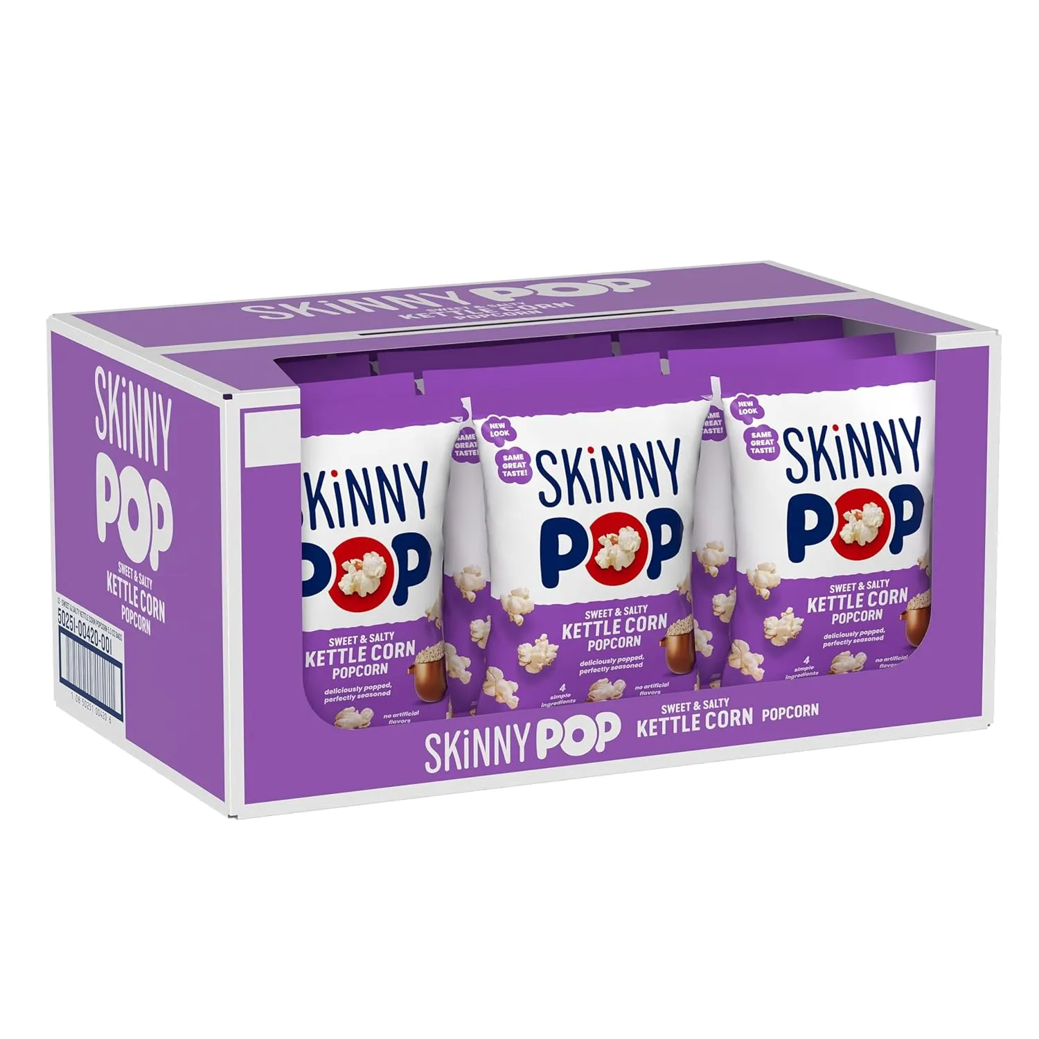 SkinnyPop Popcorn, Sweet & Salty Kettle, Whole Grain, Dairy-Free Snack, 5.3oz Bags (12ct)