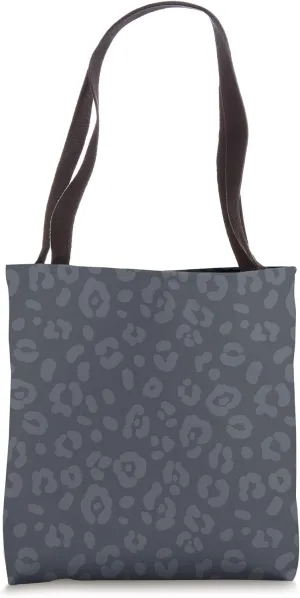 Slate Blue - Chic Elegant Leopard Animal Print Pattern Tote Bag