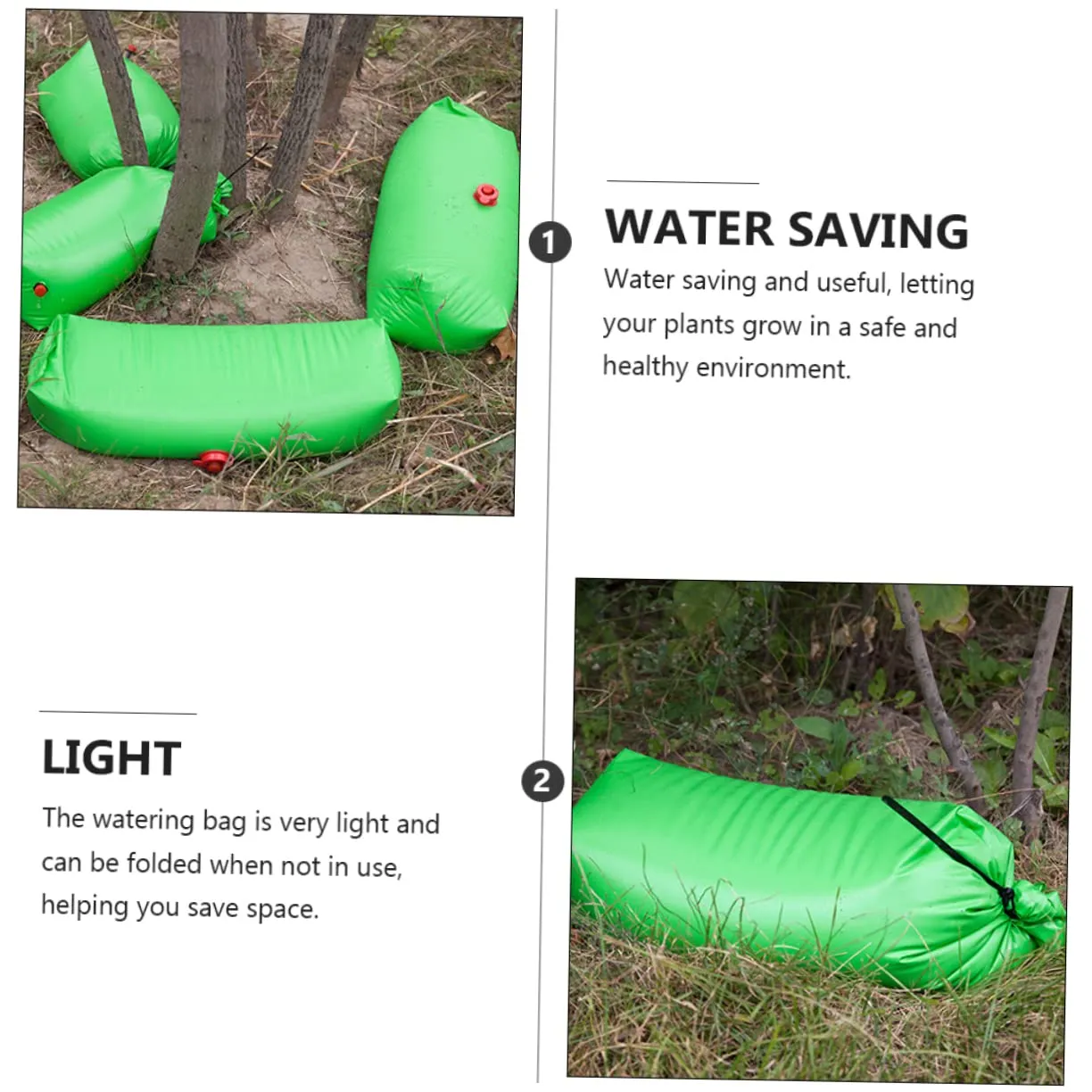 Slow Release Watering Bags Tree Portable Drip Water Saving Irrigation Bag Plant Garden Shrub Watering Bag Cue Automatic Irrigation Bag Garden Irrigating Bag Green Plastic