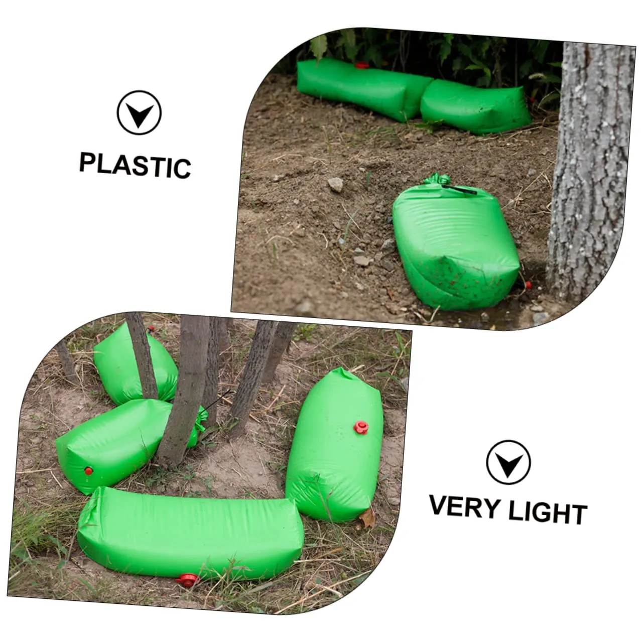 Slow Release Watering Bags Tree Portable Drip Water Saving Irrigation Bag Plant Garden Shrub Watering Bag Cue Automatic Irrigation Bag Garden Irrigating Bag Green Plastic