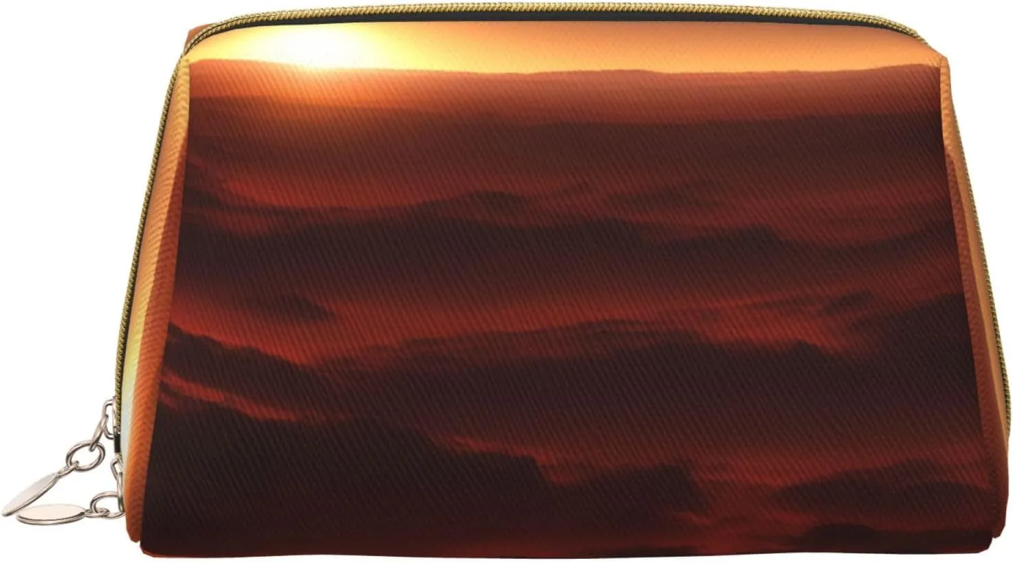 Small Cosmetic Bag Pu Leather Travel Organizer Pouch For Toiletries Storage Portable Makeup Bag For Women Girls(Martian Real Landscape)