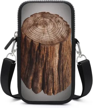 Small Crossbody Bags for Women,Stump of Oak Tree Print Mobile Phone Bag,Trendy Cross Body Cell Phone Purse Shoulder Bag