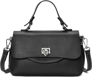 Small Genuine Soft Leather Crossbody Handbag Cute Solid Mini Shoulder Bags for Lady Purse