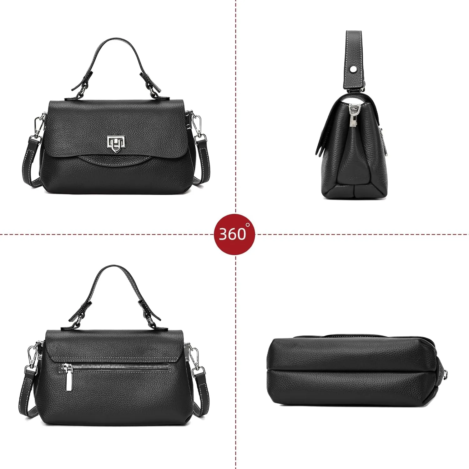 Small Genuine Soft Leather Crossbody Handbag Cute Solid Mini Shoulder Bags for Lady Purse