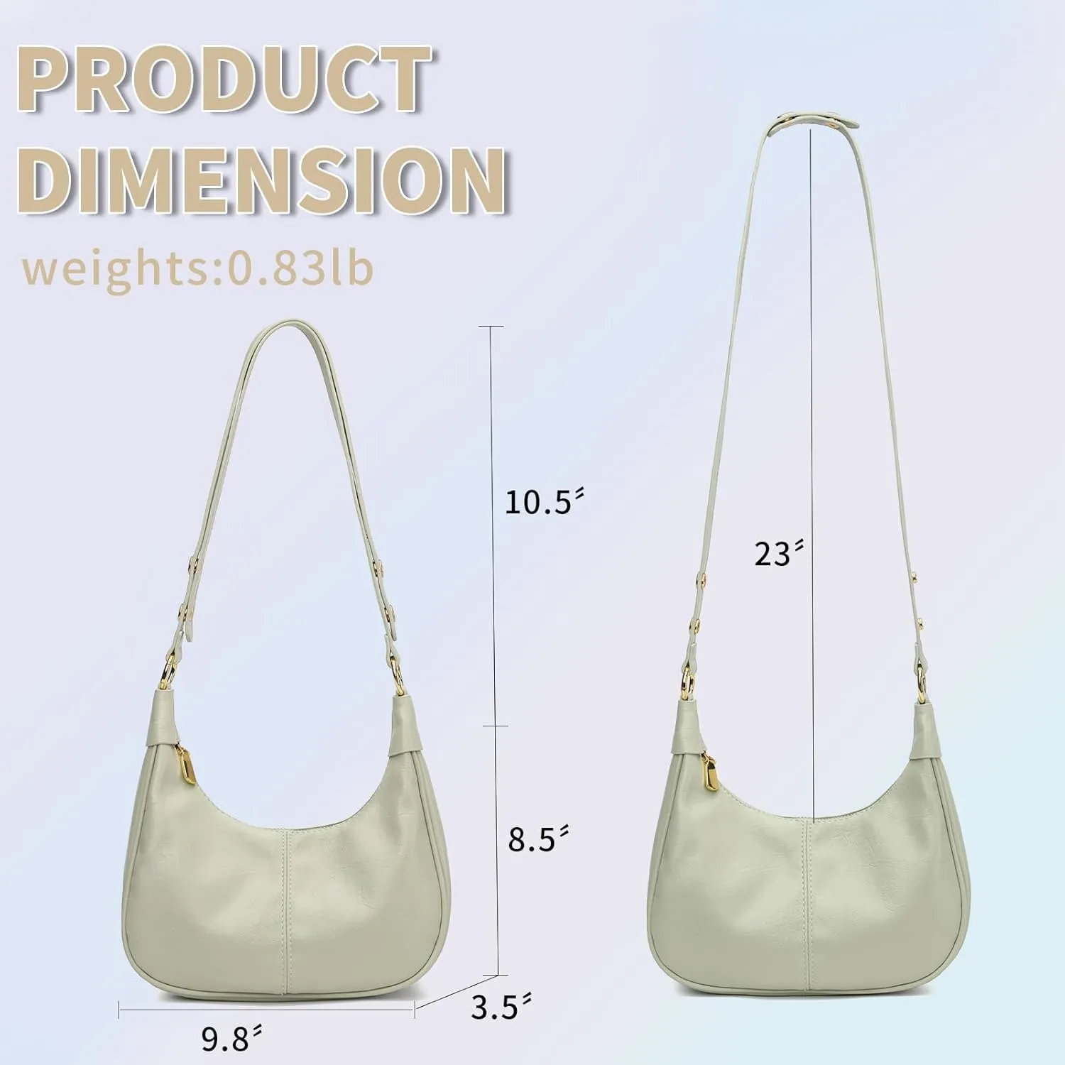Small Hobo Bags Retro Crescent Shoulder Purse Women Soft Crossbody Handbag