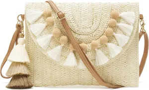 Small Straw Purse for Women Summer Clutch Purses Beach Woven Envelope Bag Raffia Shoulder,Straw Crossbody Bag boho