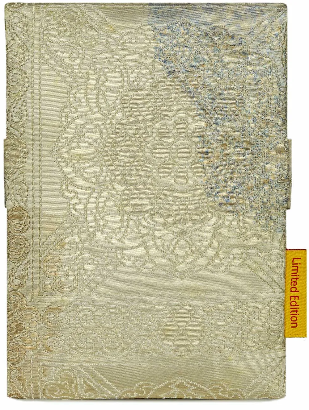 Soft Blue and Rose Gold Brocade - Japanese vintage silk foldover pouch