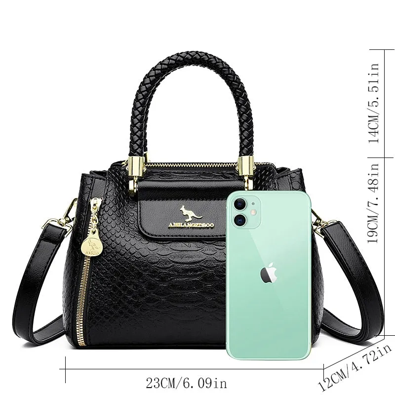 Soft Leather Large Capacity  Luxury Handbag