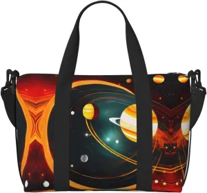 Solar System Jupiter Saturn print Travel Duffel Bag,workout duffel bag, overnight shoulder Bag,Weekender Bag for Women Men