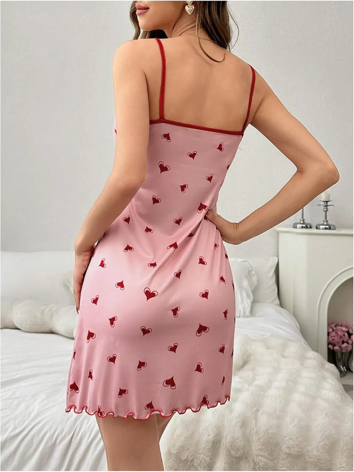 SOLY HUX Women's Nightgown Sexy Lace Lingerie Dress Full Slip Chemise Sleepwear Sleepshirt