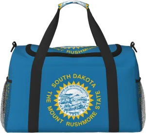 South Dakota Flag print Carry on Bag Underseat Personal Item Bag Travel Duffel Bag Gym Carry On Sports Bag