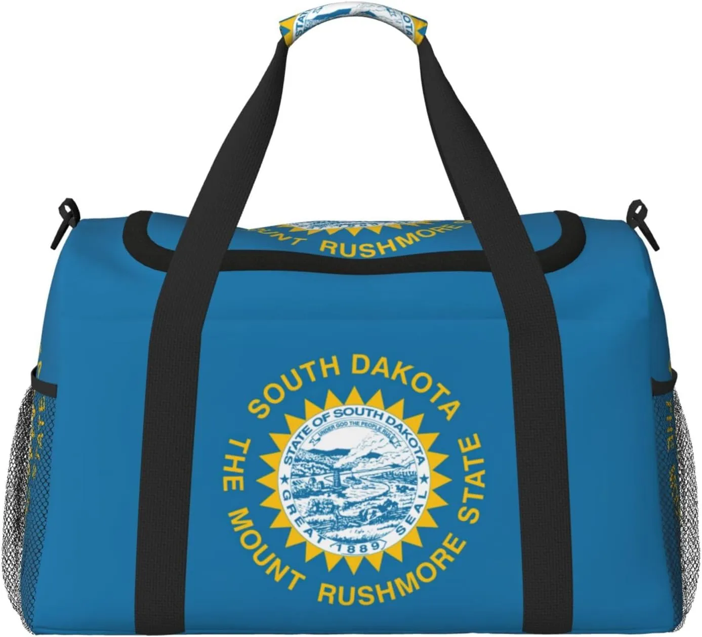 South Dakota Flag print Carry on Bag Underseat Personal Item Bag Travel Duffel Bag Gym Carry On Sports Bag