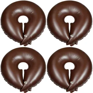 Spakon 4 Pack Tree Watering Ring Tree Bag PVC Drip Irrigation Water Pouch Round Watering Bags Automatic Drip System Planting Gardening Trees Shrubs, Brown (10 Gallon)