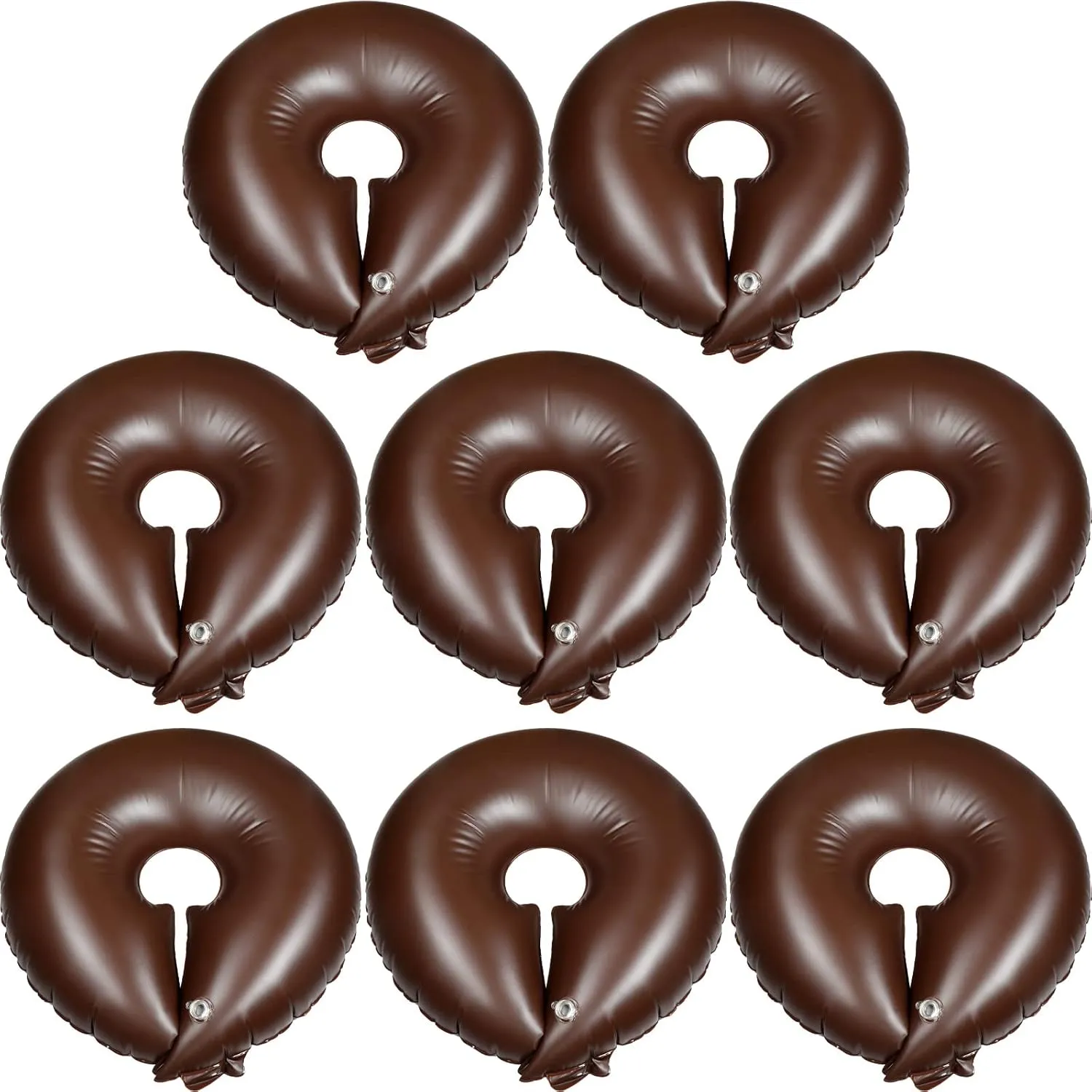 Spakon 8 Pack Tree Watering Ring Tree Bag PVC Drip Irrigation Water Pouch Round Watering Bags Automatic Drip System Planting Gardening Trees Shrubs, Brown (10 Gallon)