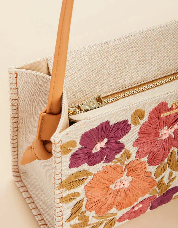Spartina449 Raya Raffia Tote- Multi Beige/Khaki
