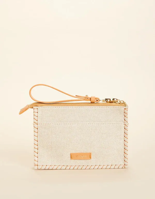Spartina449 Sophie Raffia Wristlet- Multi Beige/Khaki