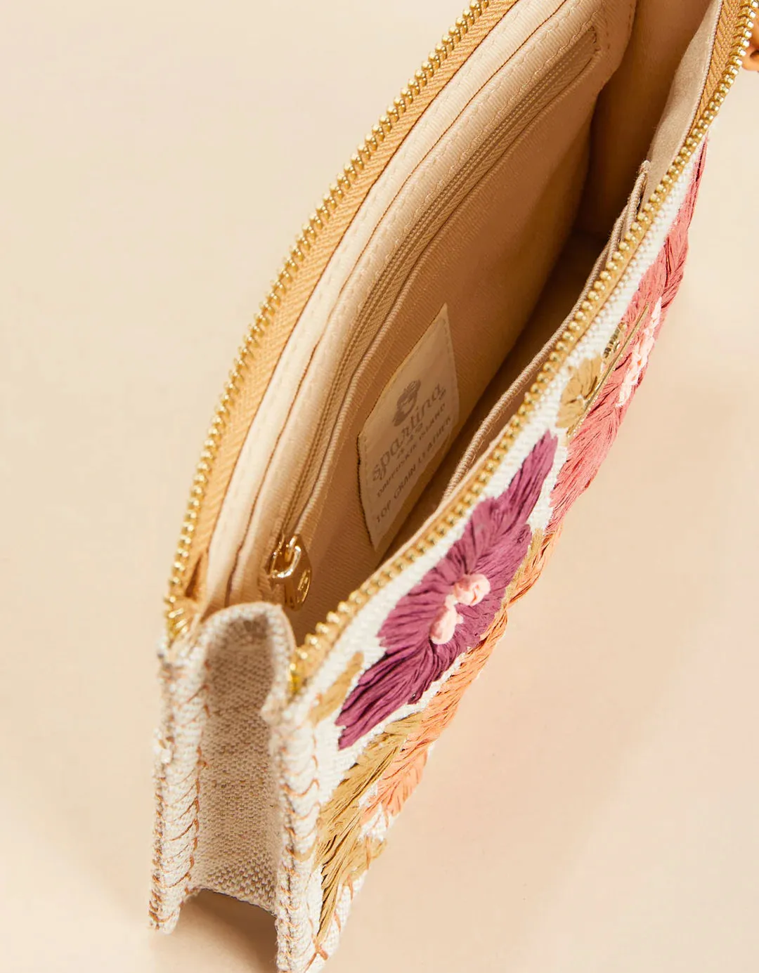 Spartina449 Sophie Raffia Wristlet- Multi Beige/Khaki