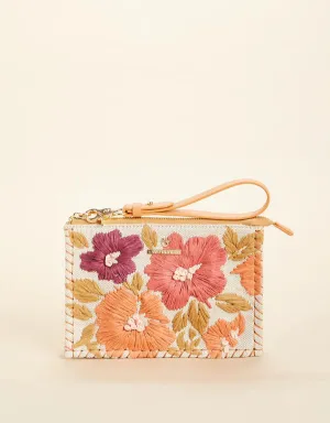 Spartina449 Sophie Raffia Wristlet- Multi Beige/Khaki