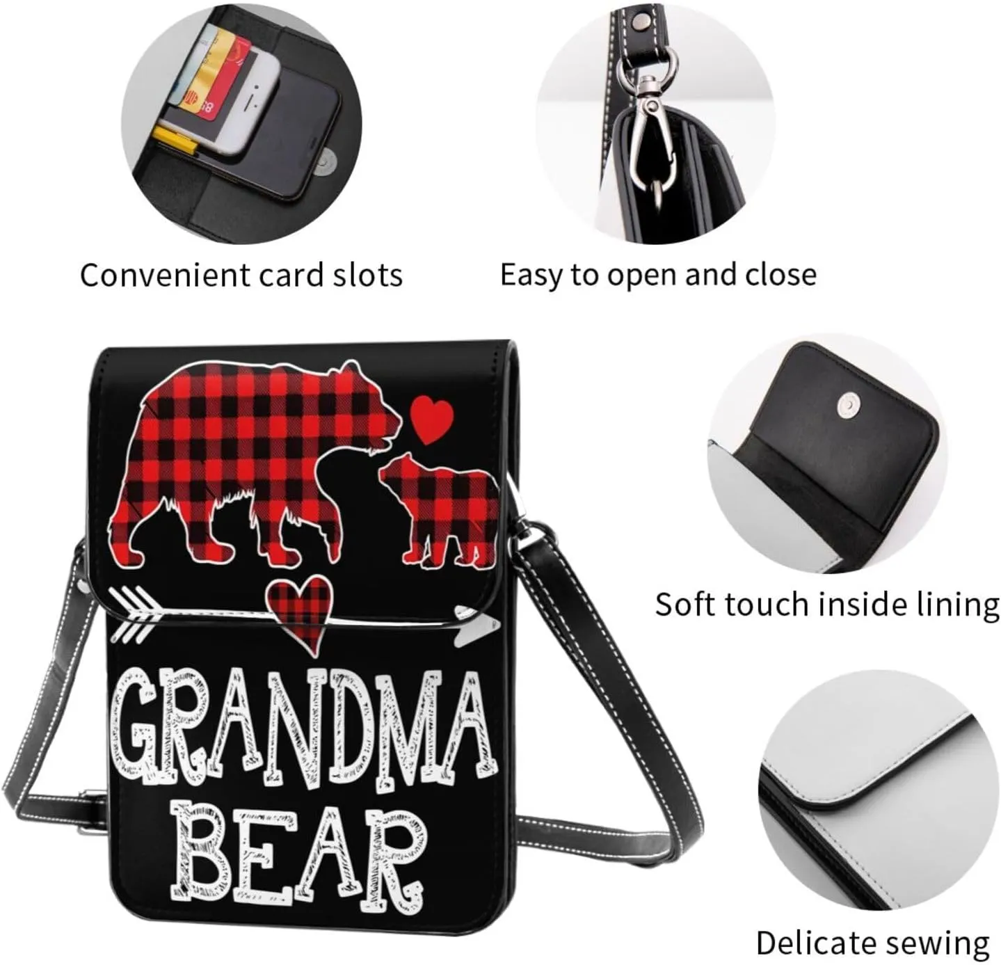 Spicy Red Chilli Peppers Leather Crossbody Phone Purse for Women Cute Wallet Bags Lightweight Mini Sling Bag