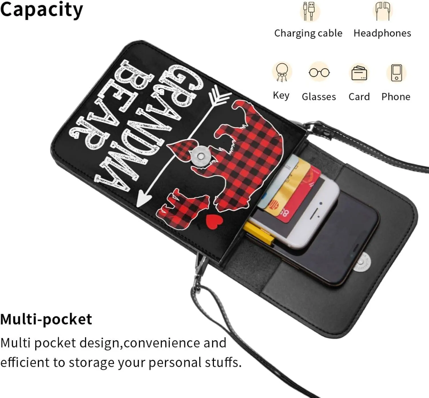 Spicy Red Chilli Peppers Leather Crossbody Phone Purse for Women Cute Wallet Bags Lightweight Mini Sling Bag