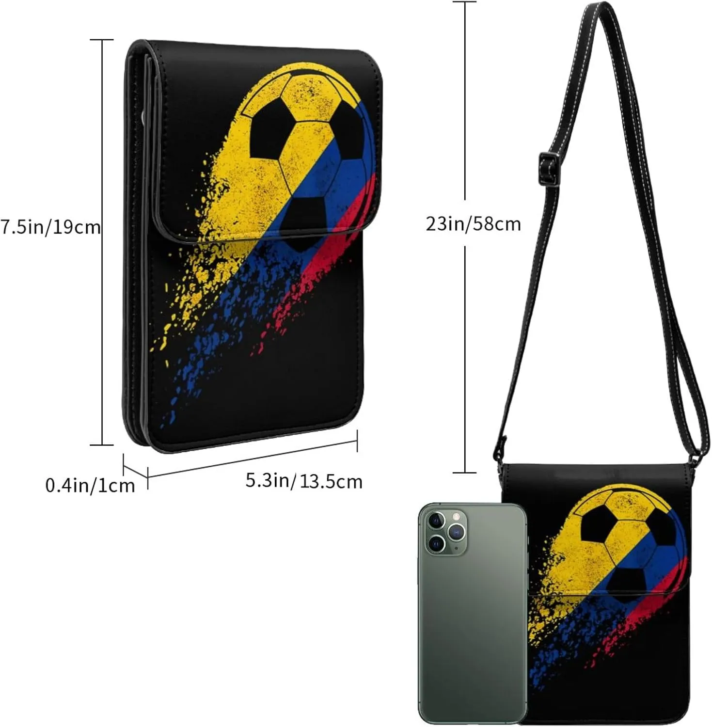 Sport Balls Football Champ Winner Leather Crossbody Phone Purse for Women Cute Wallet Bags Lightweight Mini Sling Bag